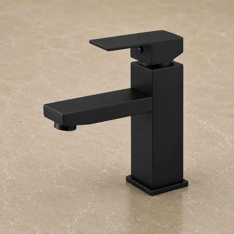 Matte Black Basin Mixer Square | Brass | AHF - Image 1
