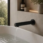 Round Matte Black Bath Spout | Brass | AHF