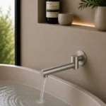 Round Bath Spout Brushed Nickel Swivel | Brass | AHF