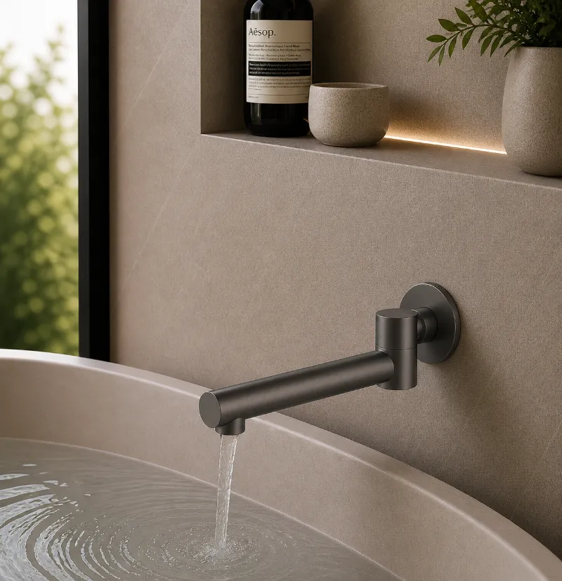 Round Bath Spout Gunmetal Swivel | Brass | AHF - Image 1
