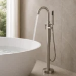 Brushed Nickel Free Standing Bath Mixer | Brass | AHF