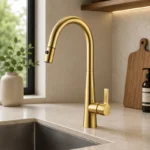 Brushed Gold Kitchen Mixer Pull Out | Brass | AHF