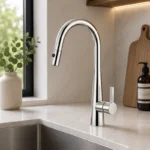 Brushed Nickel Kitchen Mixer Pull Out | Brass | AHF