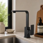 Matte Black Square Sink Mixer | Brass | AHF