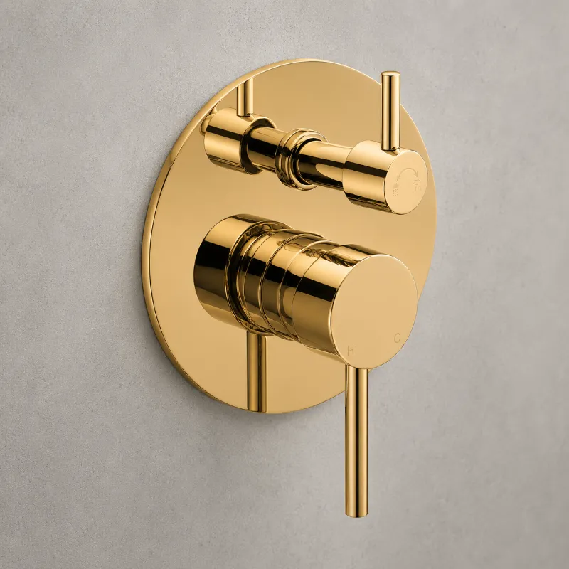 Brushed Gold Shower Mixer With Diverter | Brass | AHF - Image 1