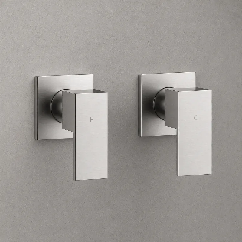 Chrome Square Shower Tap Set | Brass | AHF - Image 1