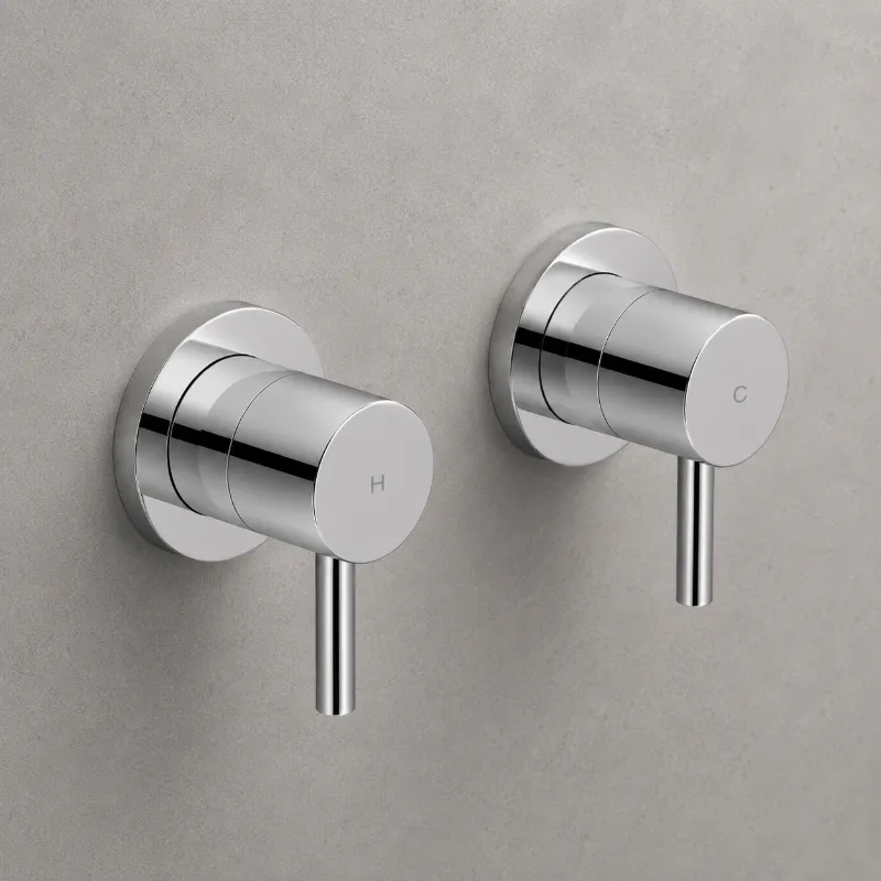 Chrome Round Shower Tap Set | Brass | AHF - Image 1