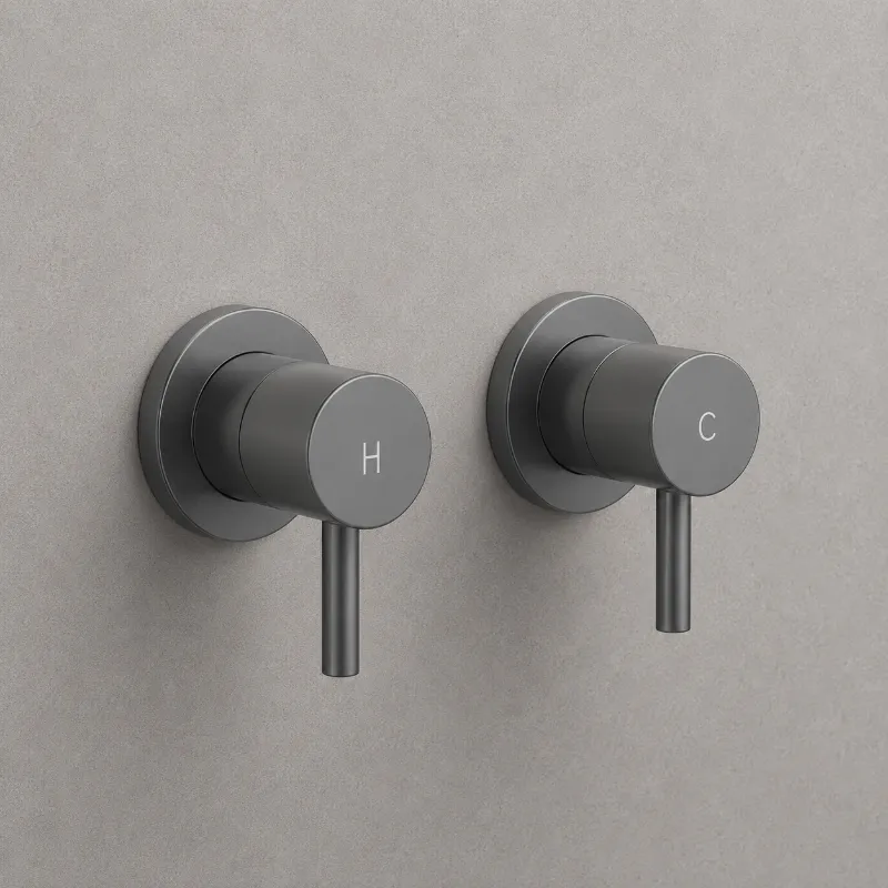 Gunmetal Round Shower Tap Set | Brass | AHF - Image 1