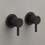 Matte Black Round Shower Tap Set | Brass | AHF