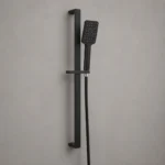 Matte Black Shower Hand With Rail | Brass | AHF