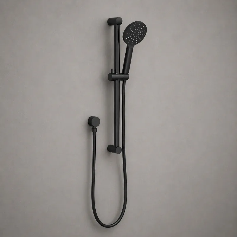 Matte Black Shower Hand With Rail | AHFSS0008 | AHF - Image 1