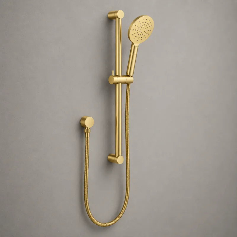Brushed Gold Shower Hand With Rail | Brass | AHF - Image 1