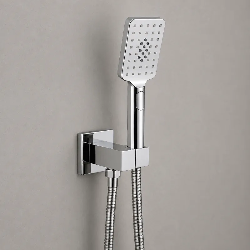 Chrome Square Shower Hand | Brass | AHF - Image 1