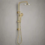 Calathia Round Brushed Gold Shower Set | Brass | AHF