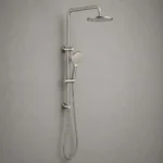 Calathia Round Brushed Nickel Shower Set | Brass | AHF