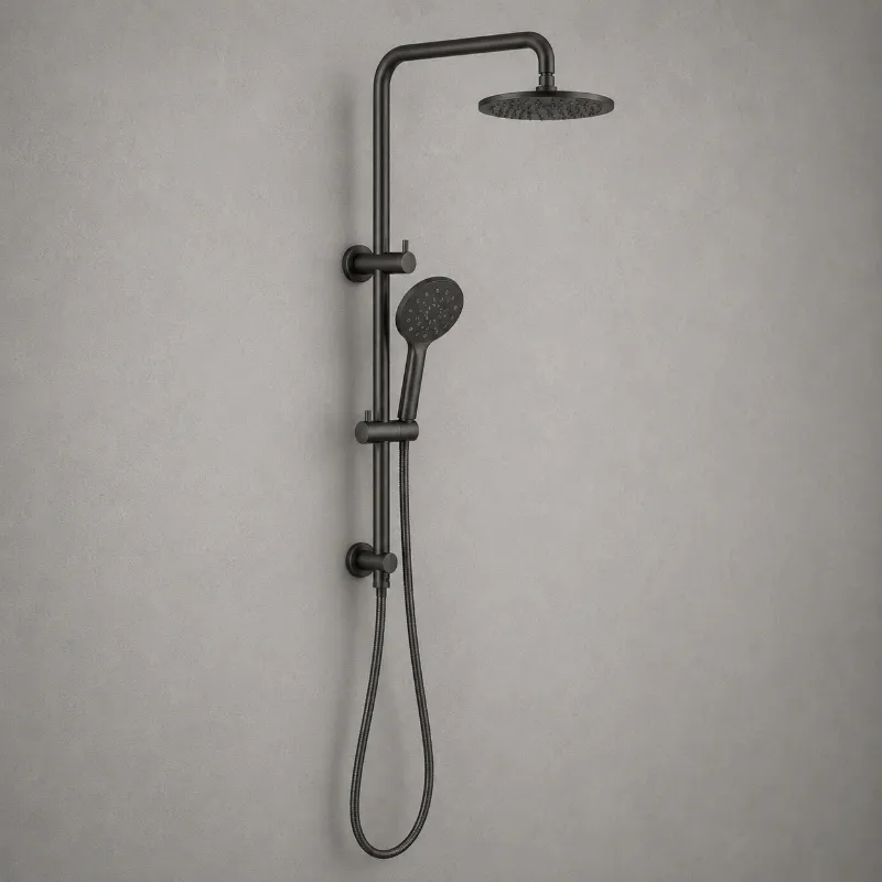 Calathia Round Gunmetal Shower Set | Brass | AHF - Image 1
