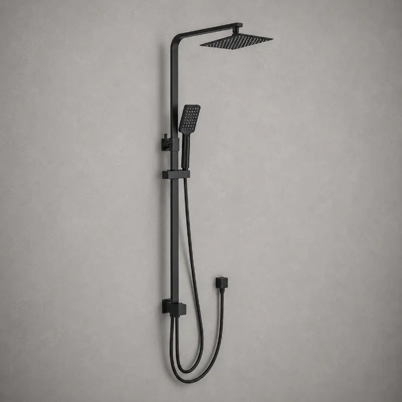Bottom Inlet Shower Set ROSE Series | Matte Black | AHF - Image 1