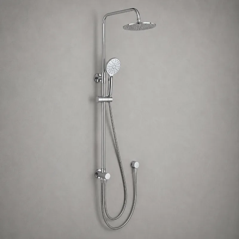 Bottom Inlet Shower Set ROSE Series | Chrome Brass | AHF - Image 1