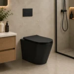 Matte Black In-Wall Cistern Rimless Toilet Nano Glaze | 515x365x420mm | AHF