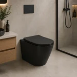 Matte Black In-Wall Cistern Wall Hung Rimless Toilet Nano Glaze | 515x365x420mm | AHF