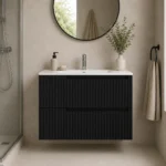 LASA-600MB Wall Hung vanity FLUTED MATTE BLACK