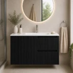LASA-750MB Wall Hung vanity FLUTED MATTE BLACK