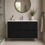 LASA-900MB Wall Hung vanity FLUTED MATTE BLACK