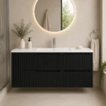 LASA-1200MB Wall Hung vanity FLUTED MATTE BLACK