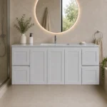 SKBA15046W SOFIA Wall Hung vanity MATTE WHITE