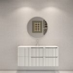 LASA-1200 Wall Hung vanity FLUTED MATTE WHITE