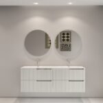 LASA-1800 Wall Hung vanity FLUTED MATTE WHITE