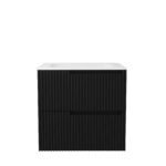 LASA-600MB Wall Hung vanity FLUTED MATTE BLACK