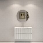 LASA-750 Wall Hung vanity FLUTED MATTE WHITE