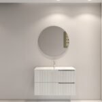 LASA-900 Wall Hung vanity FLUTED MATTE WHITE