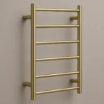 Round Heated Towel Rail Brushed Gold | 650x500x110mm | AHF