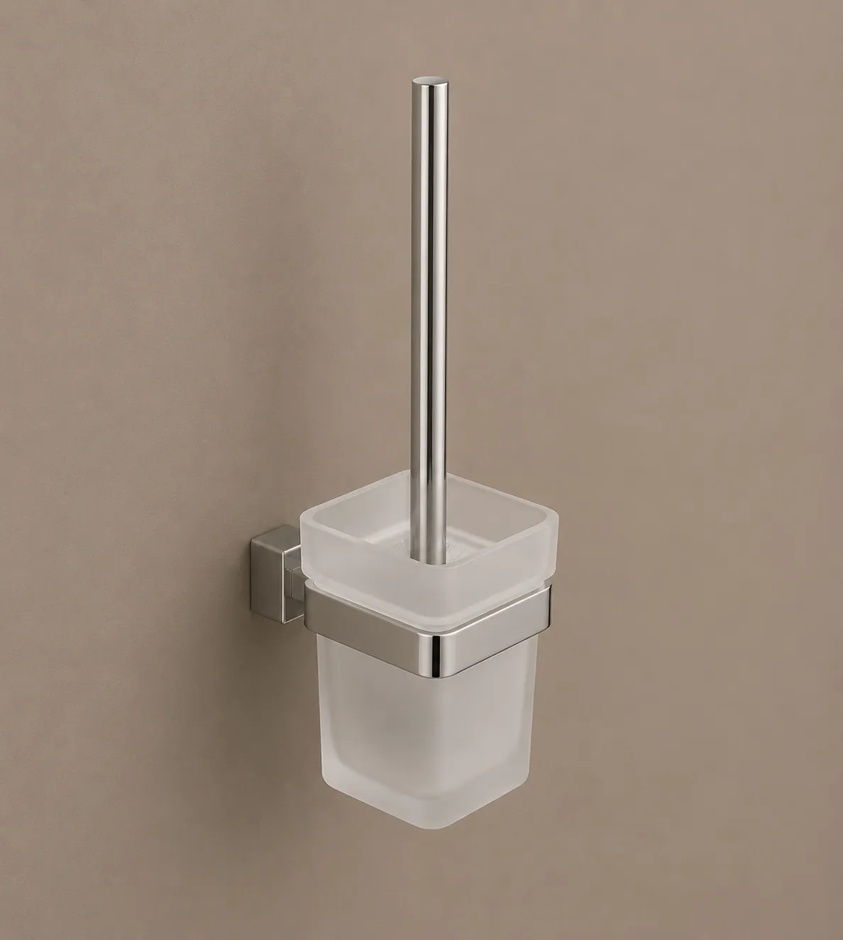 Square Toilet Brush Holder Chrome | 304 Stainless Steel | AHF - Image 1