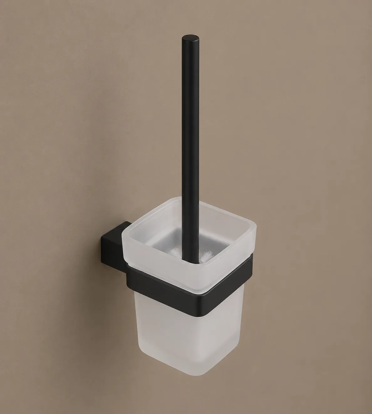 Square Toilet Brush Holder Matte Black | 304 Stainless Steel | AHF - Image 1