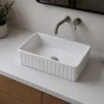 Farmhouse Ceramic Fluted Single Bowl Kitchen Sink | 760x459x254mm | AHF