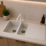 White Granite Kitchen Sink | 1160x500x200mm | AHF