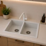 White Granite Kitchen Sink | 835x490x200mm | AHF