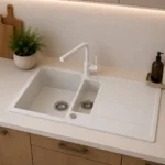 White Granite Kitchen Sink | 1000x500x210mm | AHF