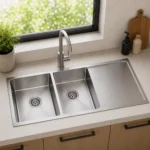 Undermount Double Bowl Drainer Kitchen Sink | 1200x450x200mm | AHF