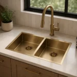 Handmade Kitchen Sink Brushed Gold | 870x440x250mm | AHF