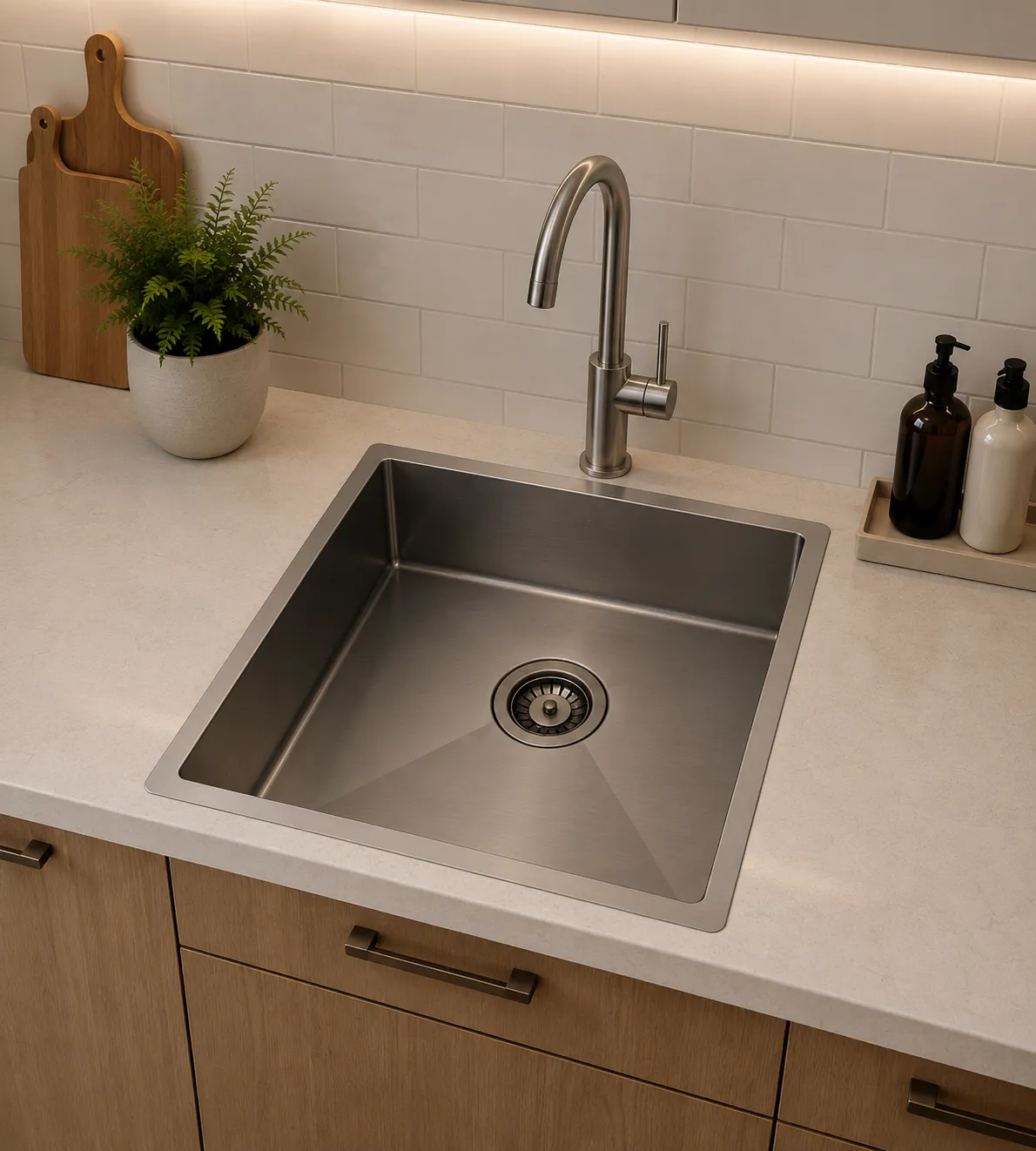 Undermount Single Bowl Laundry Sink | 430x450x200mm 304 Stainless Steel | AHF - Image 1