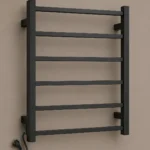 Square Heated Towel Rail Matte Black | 650x500x110mm | AHF